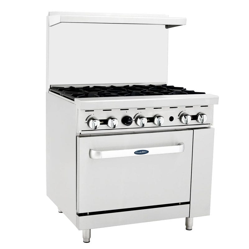 Atosa AGR6B Gas Range Oven with 6 Burner Cook Top Side Front
