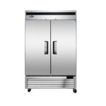 atosa mcf8507gr stainless upright fridge cooler glass 2 door 448 cuft front