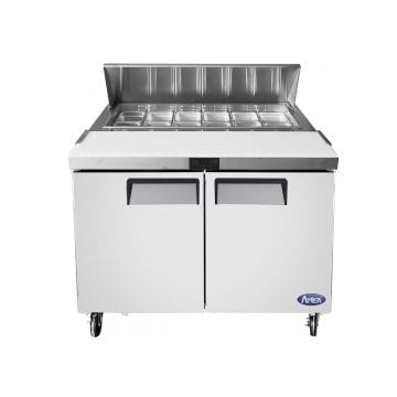 Atosa MSF8302GR 48" Sandwich Prep Table Cooler Front Cover Open