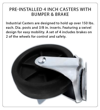 Atosa Pre Installed 4 Inch Casters with Bumper and Brake