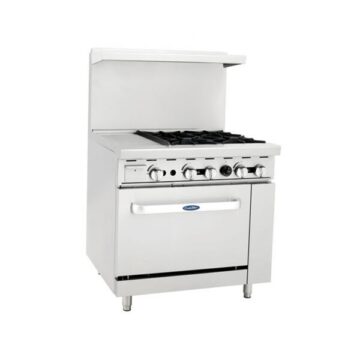 Atosa AGR12G4B 36" Gas Range (4)Burners 12" Left Griddle (1) 26-1/2" Oven Side Front