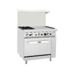 Atosa AGR2B24G 36" Gas Range (2)Burners 24" Right Griddle (1) 26-1/2" Oven Side Front