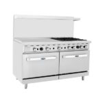 atosa agr36g4b 60 gas range 4burners 36 left griddle 2 26 1 2 ovens side front