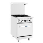 atosa agr4b 24 gas range 4burners with 1 20 oven side front