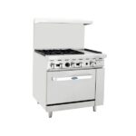 atosa agr4b12g 36 gas range 2burners 24 right griddle 1 26 1 2 oven side front