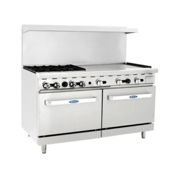 Atosa AGR4B36G 60" Gas Range (4)Burners 12"Right Griddle (2) 26-1/2" Ovens Side Front