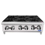 atosa athp36 36 heavy duty countertop 6 burner range hot plates front top