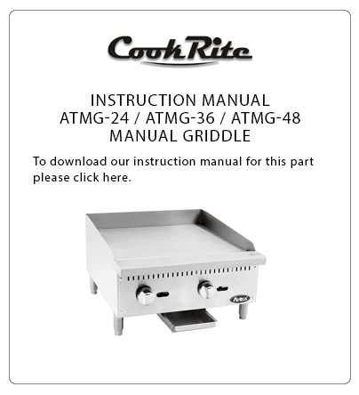 Atosa ATMG24 24" Heavy Duty Manual Countertop Griddle Cooktop Instruction Manual