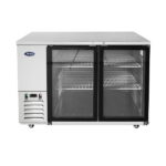 Atosa MBB59GGR 59" Back Bar Cooler Black Glass Doors Stainless Steel Cabinet