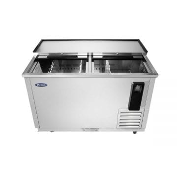 Atosa MBC50GR 59" Bottle Cooler Horizontal Stainless Steel Cabinet Front Panel Open