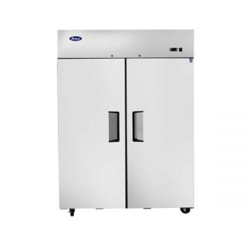 Atosa MBF8005GR Stainless Upright Top Mount Fridge Cooler 2 Door 43.2 CuFt Front