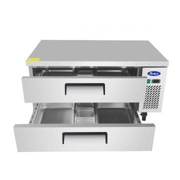 Atosa MGF8450GR Chef Base 48" Refrigerated Front Drawers Open