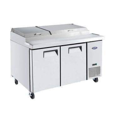 Atosa MPF8202GR 67" Pizza Wings Preparation Table Fridge Cooler Front Side