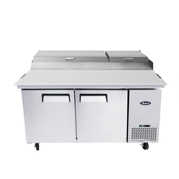 Atosa MPF8202GR 67" Pizza Wings Preparation Table Fridge Cooler Front