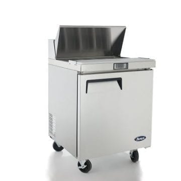 Atosa MSF8301GR 27" Sandwich Salad Preparation Table Fridge Cooler Front Side Tray Cover Open