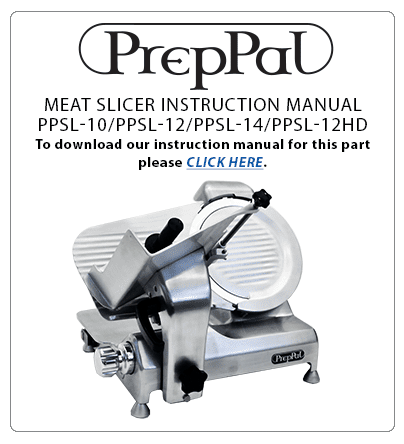 Atosa PPSL10 10" Compact Manual 1/4 HP Meat Slicer Instruction Manual