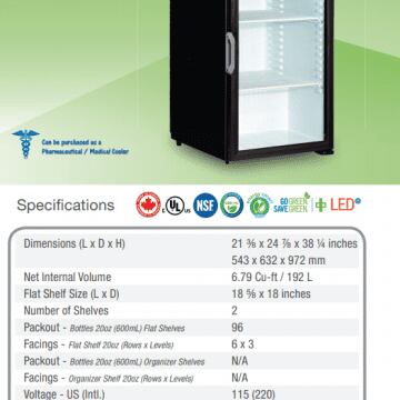 QBD DC7 Countertop Fridge Cooler 7 CuFt Specifications