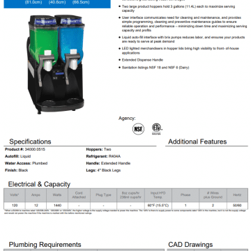 Ultra™ LAFI Frozen Beverage System w/2 Hoppers Features and Benefits
