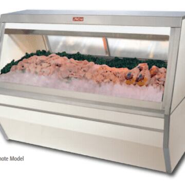 Howard McCray Fish and Poultry Service Case 34.5" D x 52" H x 12' Front Side