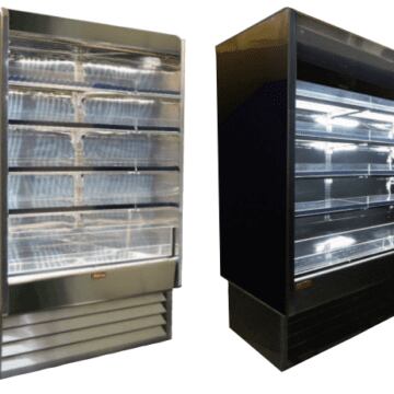 Howard McCray 35eSeries Open Dairy Display 39"W x 78.5"H x 30"D Stainless and Black