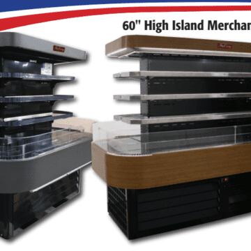 Howard McCray Open Island Merchandiser 84" W x 60" H x 42" D Black and Brown Units