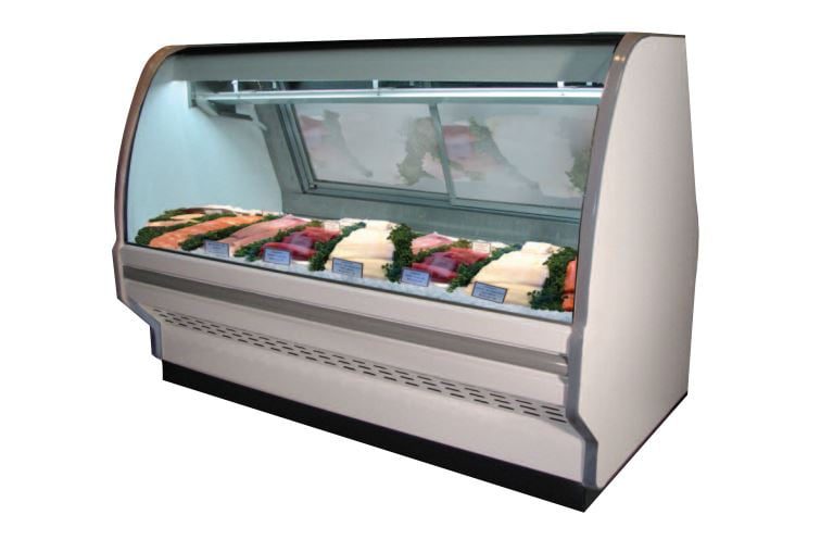 Howard McCray 40ECFS Fish and Poultry Service Case 40"D x 53"H x 8' Front Side