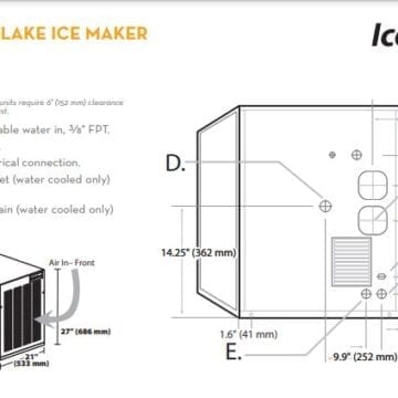Ice-O-Matic MF10500A Flake Ice Cube Maker Machine 21" Head 540 lbs/24 hr Drawings