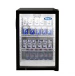 atosa ctd5 black countertop 1 door glass fridge cooler 46 cuft front