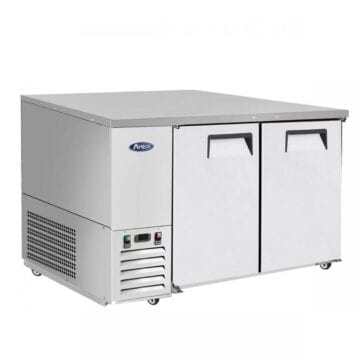 Atosa MBB48 48" Back Bar Cooler Solid Doors Stainless Steel Cabinet Side Front