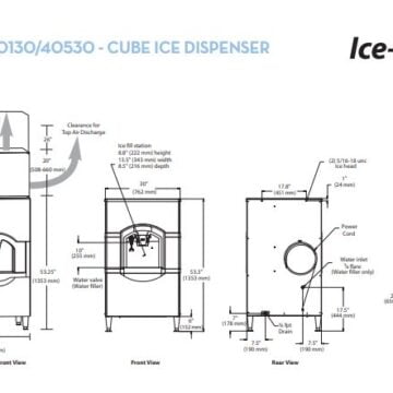 Ice-O-Matic CD40030 Hotel Ice Cube Dispenser 30" W x 53" H Drawings