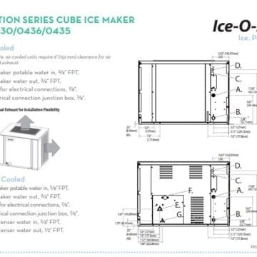 Ice-O-Matic CIM0430 Modular Ice Cube Maker 30" Full or 1/2 Cube 500lbs Drawings