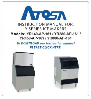 Atosa CYR700P Commercial Ice Cube Storage Bin with 700lbs Capacity Instruction Manual