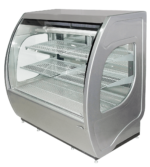 fogel mirage elite 4 black or grey curved glass deli display case refrigerated 48 front side