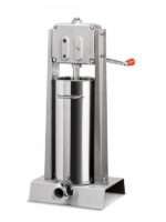 omcan 13727 vertical 2 speed manual sausage stuffer machine 30lbs front side