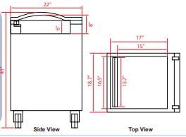 Omcan 24083 Floor Model Heavy Duty Vacuum Packaging Machine 15.7" bar Drawings