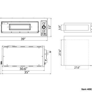 Omcan 40635 Single Chamber Pizza Oven Entry Max Series 5.6KW Drawing