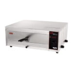 wisco 421 countertop pizza oven warmer front side