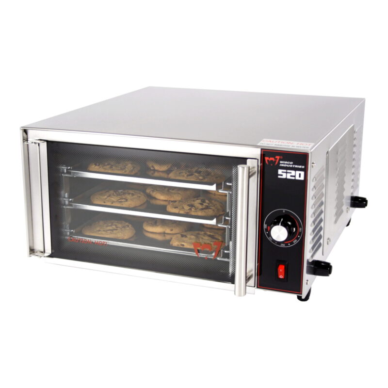 wisco 520 compact convection oven front side with cookies