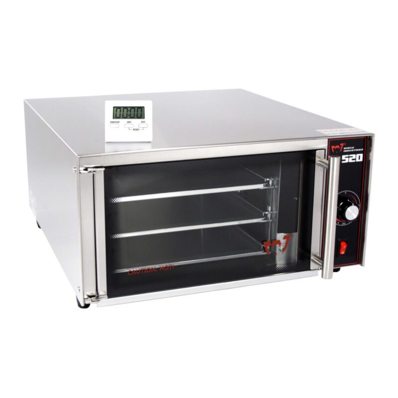 wisco 520 compact convection oven side front with timer