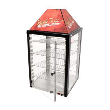 Wisco 690-25 Merchandiser Warmer Display Cabinet for Food Products Front Door Open