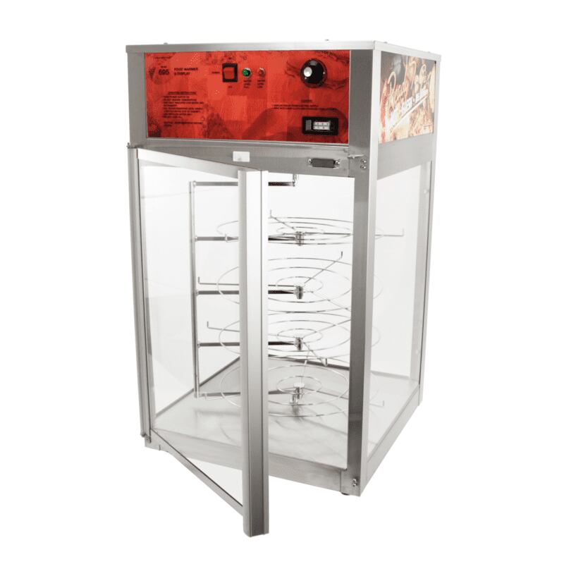 wisco 695d merchandiser warmer display cabinet for food products back door open one