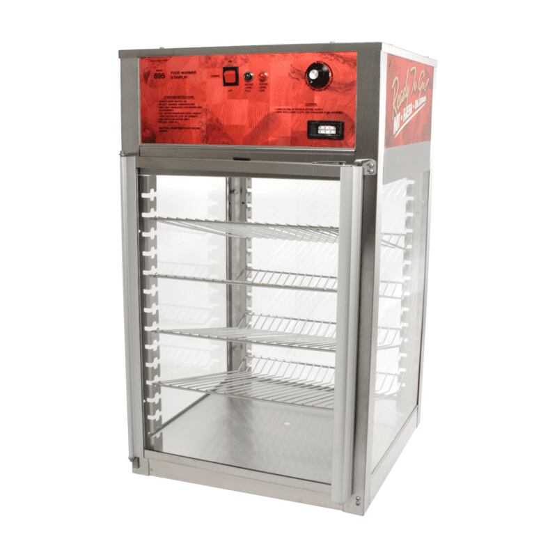 wisco 695d merchandiser warmer display cabinet for food products back side