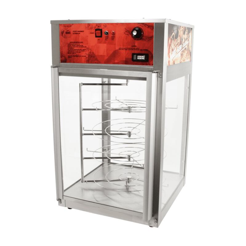 wisco 695d merchandiser warmer display cabinet for food products back side one