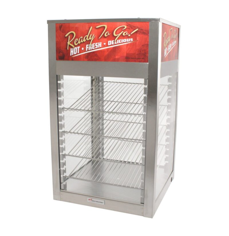 wisco 695d merchandiser warmer display cabinet for food products front side