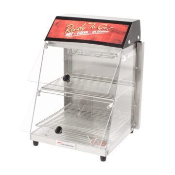 Wisco 727 Merchandiser Warmer Display Cabinet for Food Products Front Side Doors Open