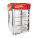 wisco 925w merchandiser warmer display cabinet for food products side front