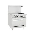 atosa agr 2b24gl 36 gas range 2burners 24 left griddle 1 26 1 2 oven side front