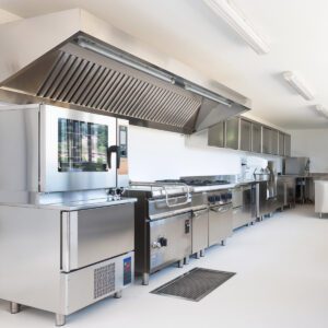 professional kitchen showing updated commercial foodservice equipment