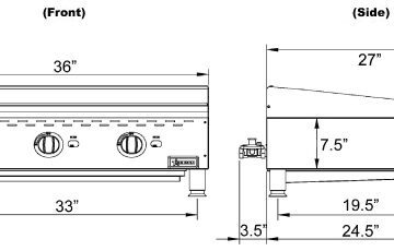 43728_Stainless Steel Gas Char-Broiler 3 Burner Drawings