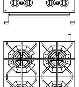 47380 Omcan 24 inch Hot Plate Drawings